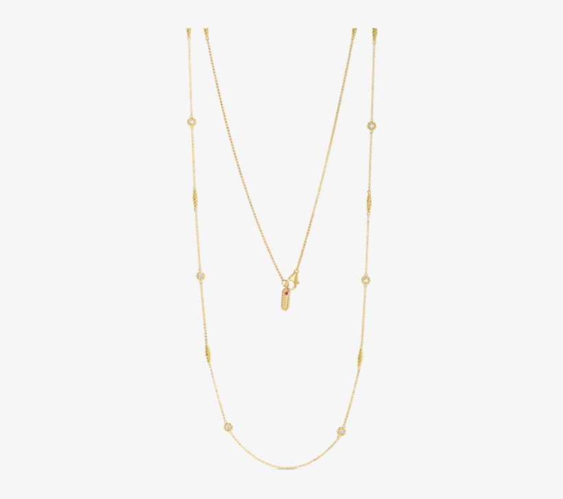 Roberto Coin Necklace With Alternating Diamond Stations - Necklace, transparent png #3877272