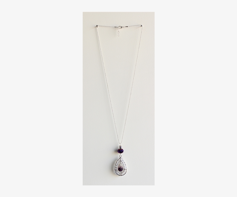 Violet Crystal Tear Drop Necklace - Tear Drop Necklace, transparent png #3877317
