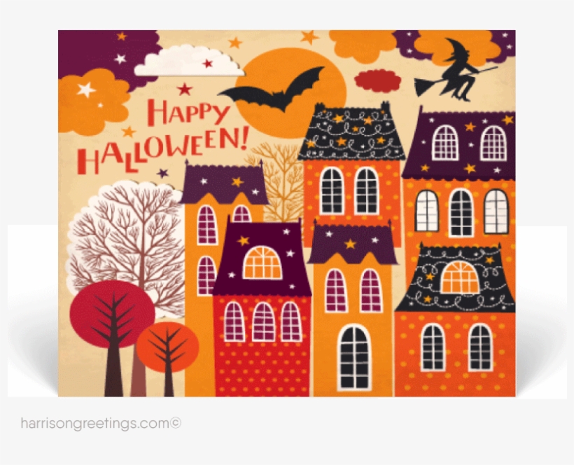 Happy Halloween Real Estate Postcards - Halloween, transparent png #3877686