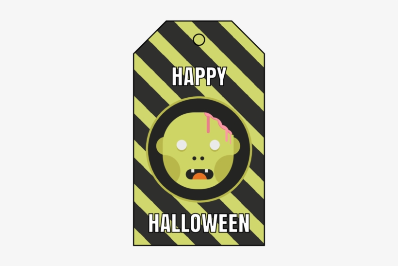 "happy Halloween" Zombie Gift Tags - Poster, transparent png #3877793