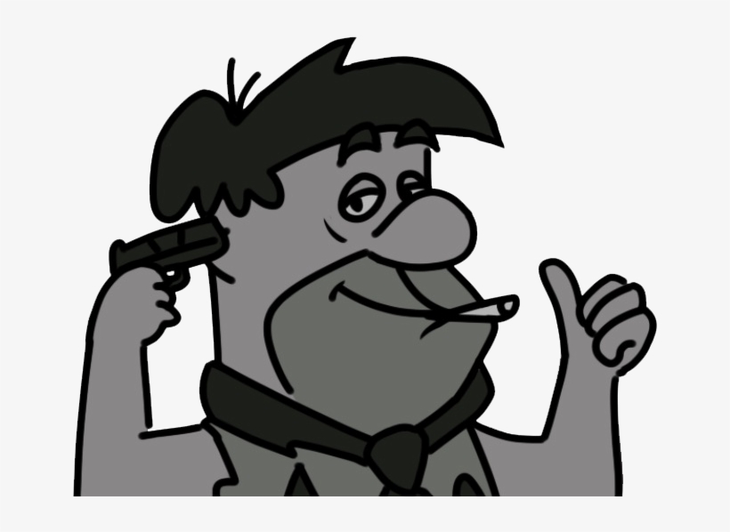 Fred Flintstone Gun To Head - Cartoon, transparent png #3878886