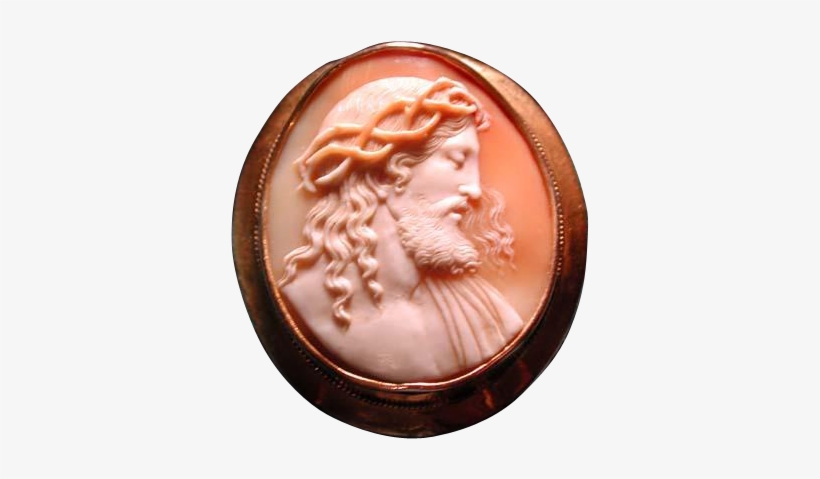 Museum Quality Carved Jesus Cameo With Crown Of Thorns - Quarter, transparent png #3879120
