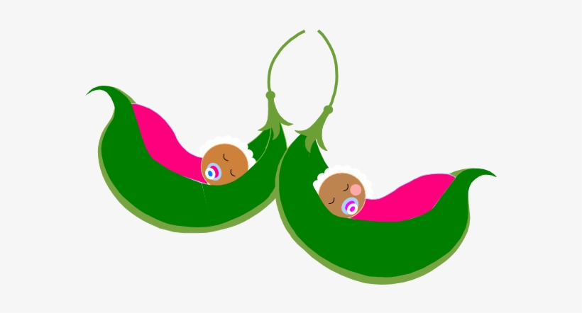 Pea Clipart Twins Baby Shower - Two Peas In A Pod Twin Girls, transparent png #3879283
