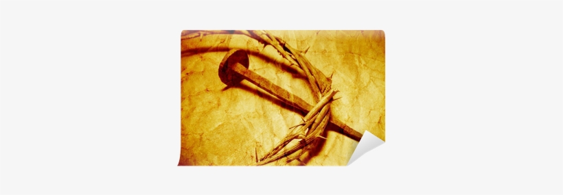 The Jesus Christ Crown Of Thorns With A Retro Filter - Giclee Painting: Jesus Crown Of Thorns & Nail,, transparent png #3879593