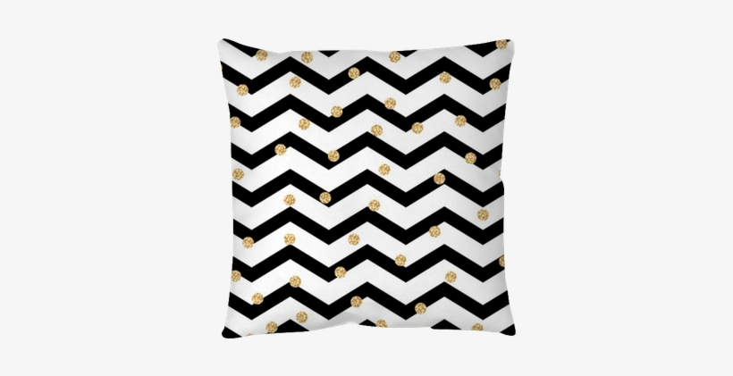 Chevron Zigzag Black And White Seamless Pattern With - Black White And Gold Chevron, transparent png #3881906