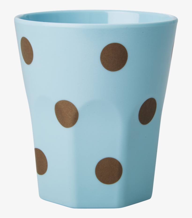 Large Blue Melamine Cup With Gold Polka Dots - Melamine Large Cup With Gold Polka Dots Available In, transparent png #3881968