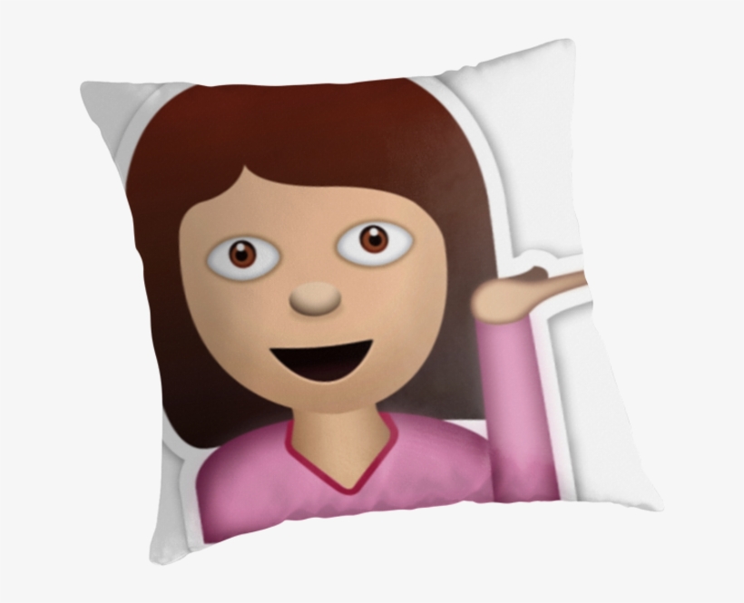 "sassy Girl Emoji" Throw Pillows By Dxstract - Obviously Emoji, transparent png #3882149