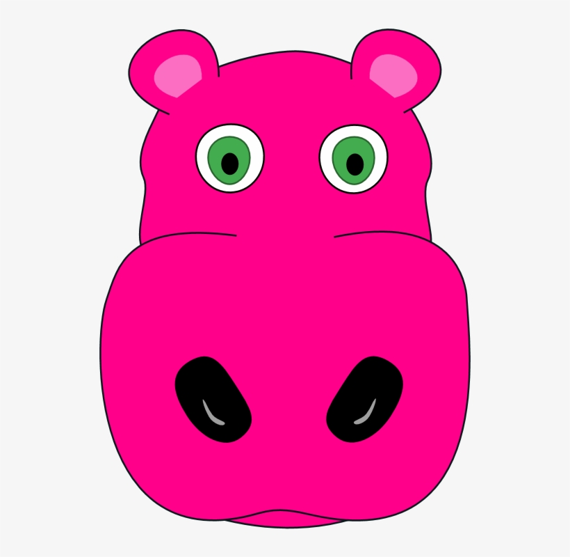 All Free Clip Art And Transparent Png Graphics Of Animals - Cartoon Of Hippopotamus Face, transparent png #3882172