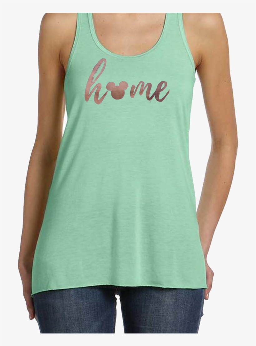 Home Mickey Rose Gold Walt Disney World Disneyland - Bella Canvas Racerback Tank, transparent png #3882218