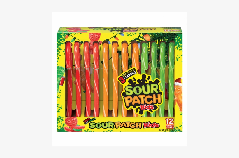 Sour Patch Kids 12 Super Sour Candy Canes 150g - Sour Patch Kids Big Kids Candy 9 Oz. Pouch, transparent png #3882428