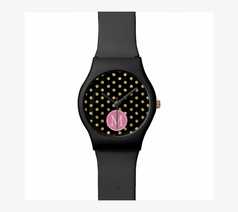 Elegant Black And Gold Polka Dots Wristwatches - Swimming Pool, transparent png #3882452