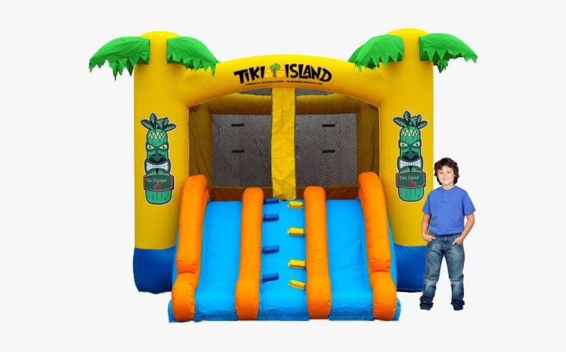 Vancouver Bouncy Castle - Blast Zone Tiki Island Combo 10 Commercial Inflatable, transparent png #3882475
