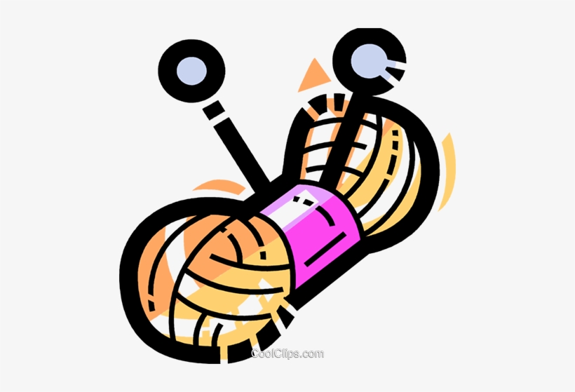 Knitting Yarn Wool Royalty Free Vector Clip Art Illustration