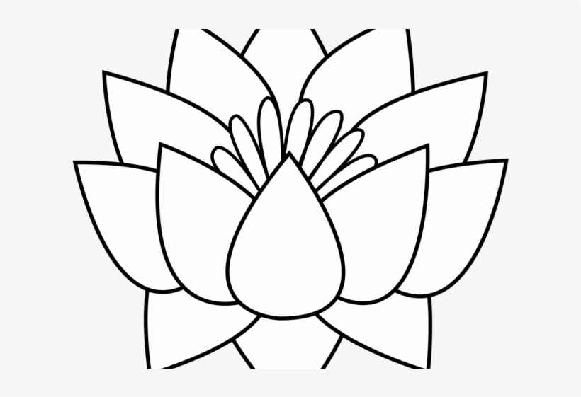 Lotus Tattoos Clipart Flower Border - Lotus Flowers Clipart Black And White, transparent png #3883393