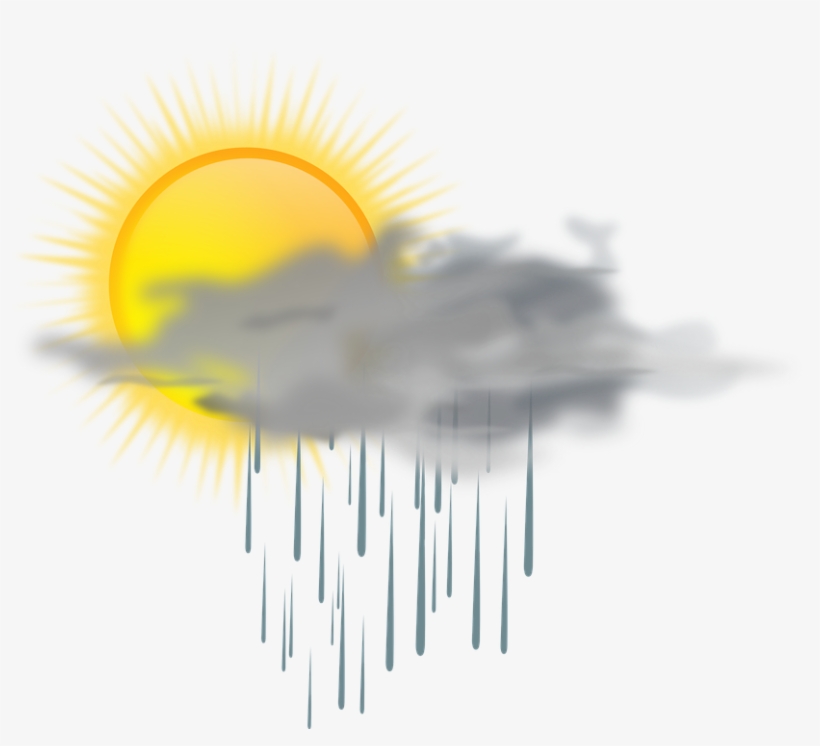 Cloud Rain Rainy Sun Weather Mixed - Sun And Rain Clouds, transparent png #3883757