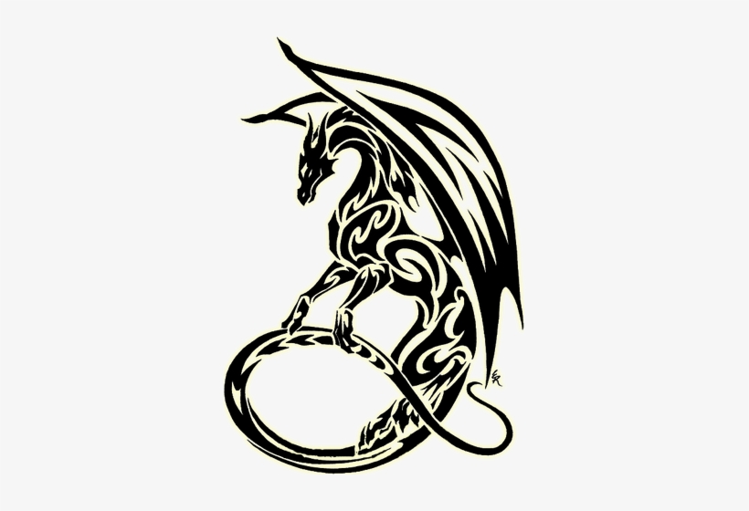 Dragon Tattoo Designs, Dragon Tattoo Stencil, Tribal - Dragon Tattoo, transparent png #3885982