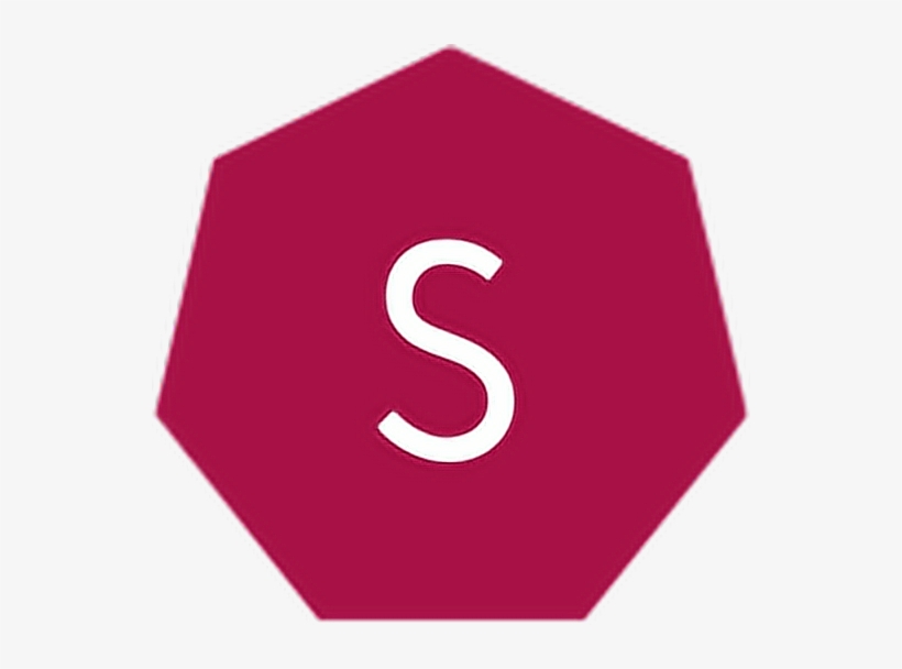 S Marroon Granate Letter Heptagon Heptagonofreetoedit - Sign, transparent png #3886848