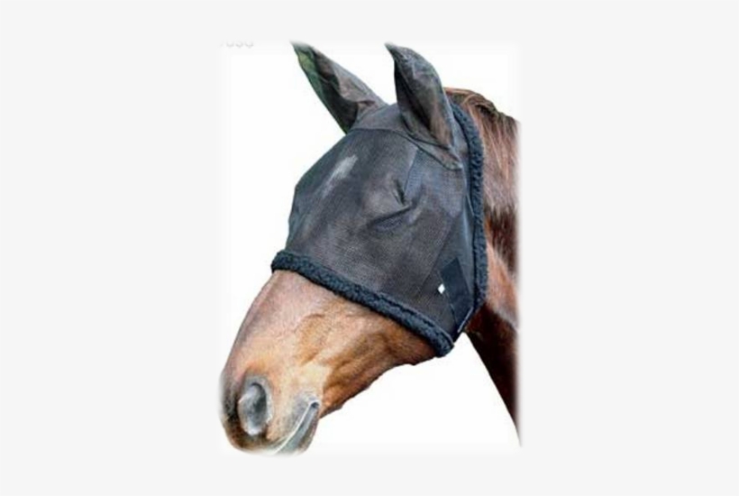 Usg Durable Fly Mask With Ears - Usg Fly Veil With Ear-protector/ Artificial Fur/ Tape, transparent png #3887118