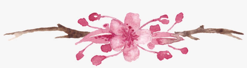 Watercolor Hand Painted Peach Tree Branch Png Transparent - Portable Network Graphics, transparent png #3887501