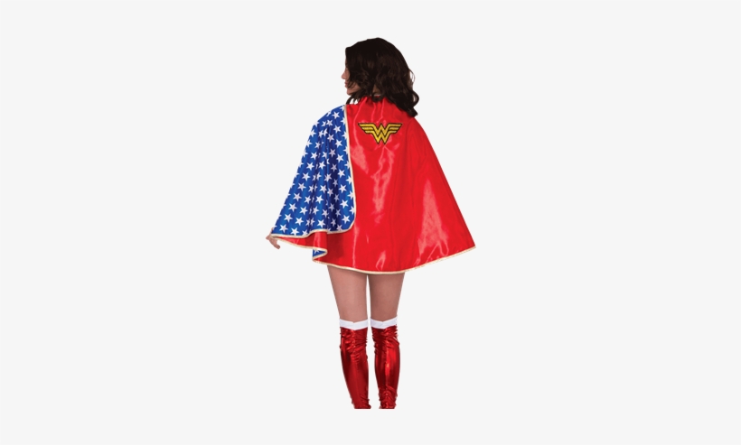 Adult Deluxe Satin Wonder Woman Cape - Women's Deluxe Wonder Woman Cape, transparent png #3888666