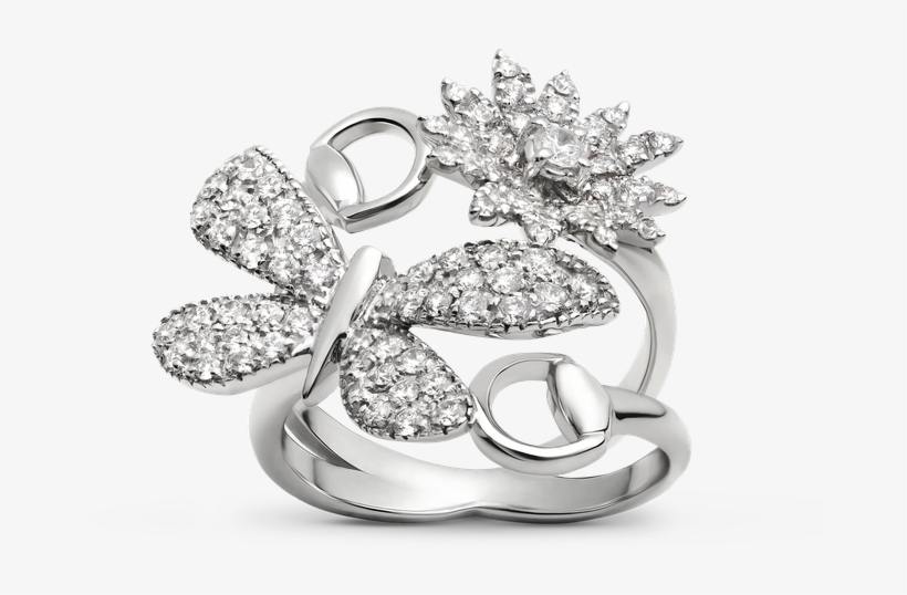 Gucci Gucci Flora Ring - Gucci Gucci Flora Collection Ring, White Gold 12, transparent png #3888722