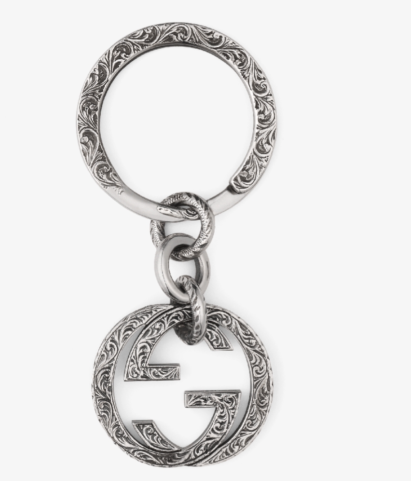Gucci Interlocking G Silver Filigree Keyring - Gucci Interlocking G, transparent png #3888866
