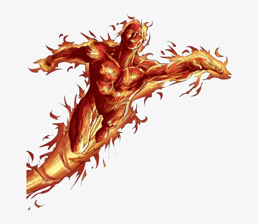 Human Torch Png Photo - Marvel Human Torch Comic Png, transparent png #3889249