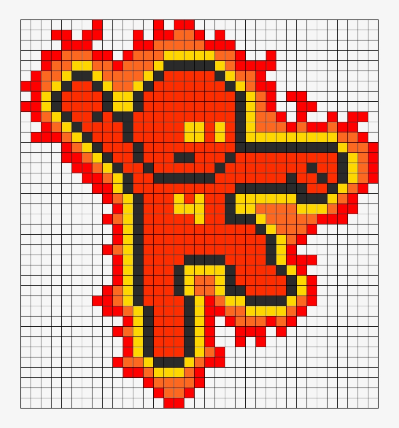 Human Torch Perler Bead Pattern Perler Bead Pattern - Human Torch Perler Beads, transparent png #3889471