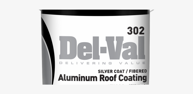 #302 Del-val Silver Coat Fibered Aluminum Roof Coating - Roof Coating, transparent png #3889497