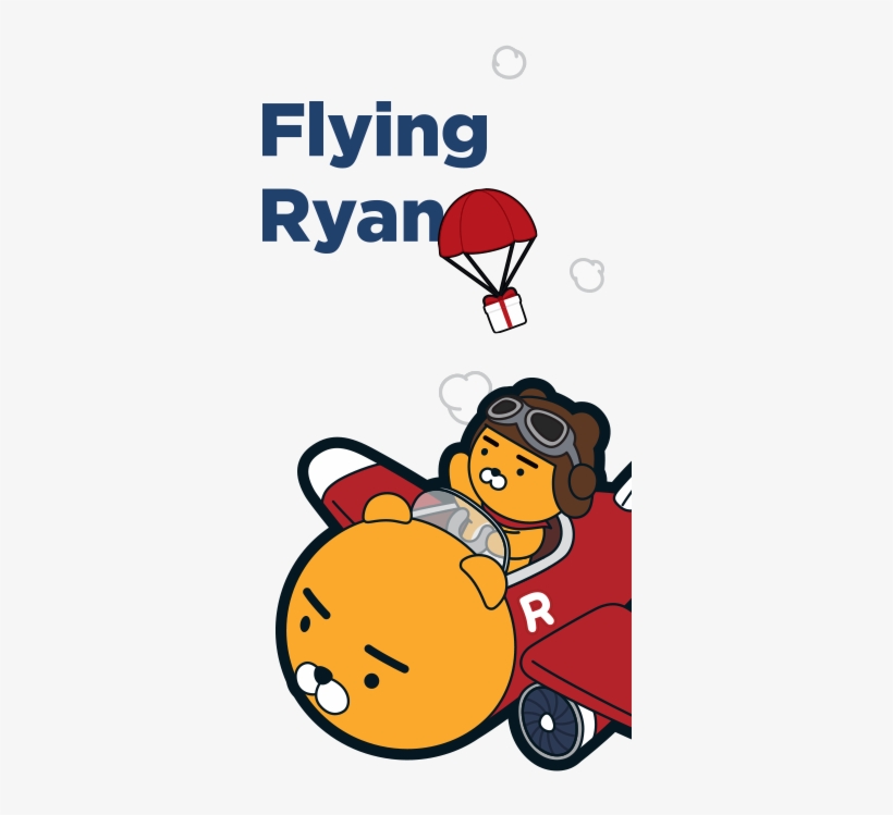 Flying Ryan - Kakao Friends, transparent png #3889516