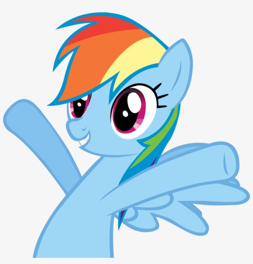 Fanmade Rainbow Dash With Hooves Up By Rainbowcrab - My Little Pony Hooray, transparent png #3889773