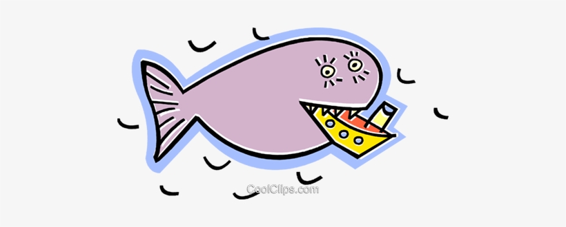 Whale Eating A Ship Royalty Free Vector Clip Art Illustration - Whale Eating Clipart, transparent png #3889921