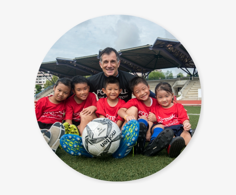 Football Academy Kids And Coach Aleksandar Duric - Football, transparent png #3892125