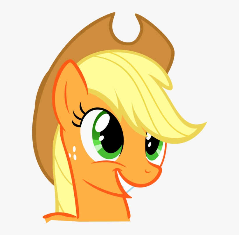 Sgt-squid, Safe, Simple Background, Solo, Transparent - Applejack Smile, transparent png #3892548