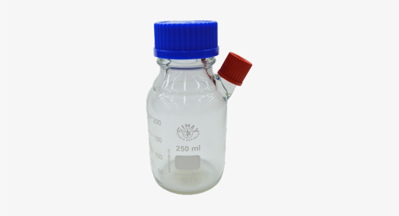250ml Glass Bottle, Coated, Clear, W/ Septa Port - Plastic Bottle, transparent png #3893277