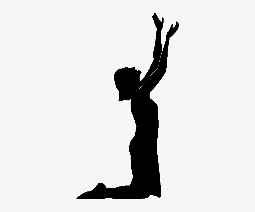 Harnessing The Energy Of Existence - Woman Kneeling Praying Silhouette, transparent png #3894544