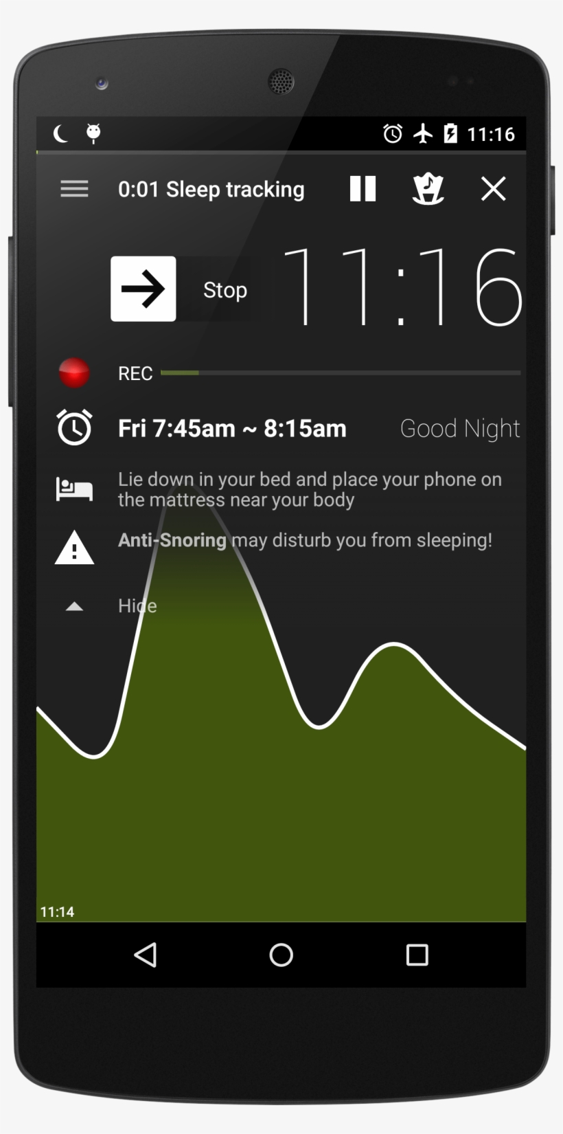 The Sleep Tracking Screen Shows Current Time, Time - Sleep Quality Sleep As Android, transparent png #3894814
