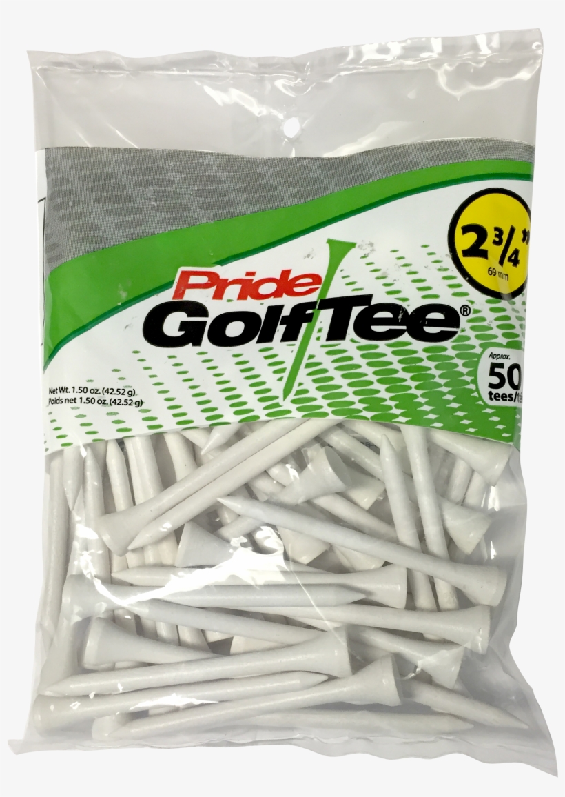 Wood Tees - Pride Golf Tee, 2-3/4 Inch Deluxe Tee, 50 Count Bag,, transparent png #3894921