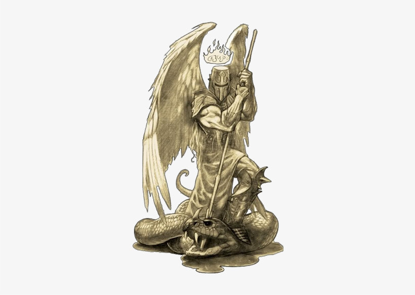 Guardian Angel Tattoos 45 1 - Angel Knight Tattoo Design, transparent png #3894942