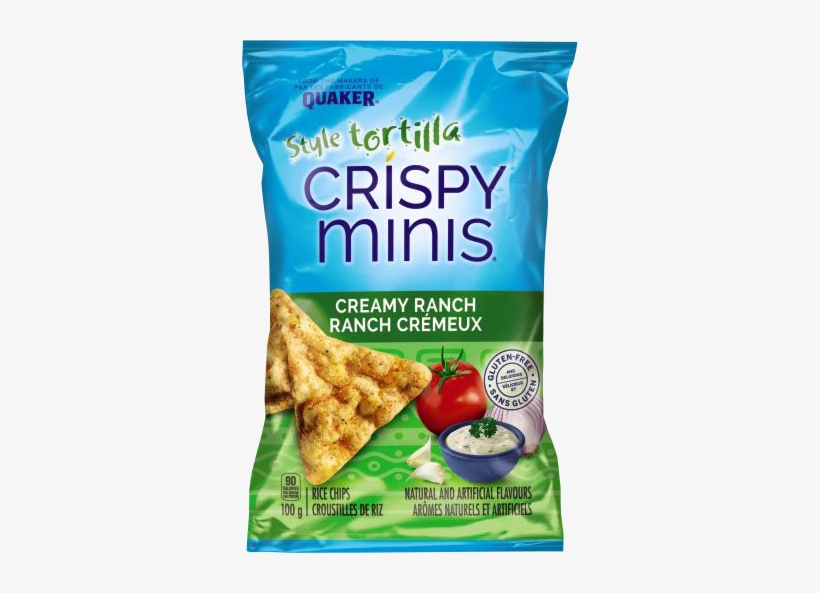 Quaker® Crispy Minis® Tortilla Style Creamy Ranch Rice - Quaker Crispy Minis Sea Salt & Lime Rice Chips, transparent png #3896042