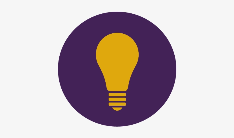 Gold Light Bulb In Purple Circle - Hot Air Balloon, transparent png #3896519