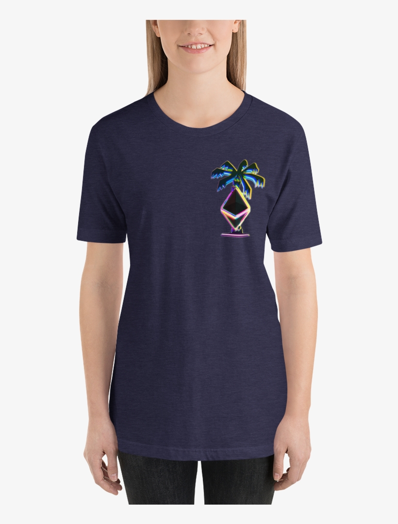 3d Ethereum Palm Tree Short Sleeve Women's T Shirt - T-shirt, transparent png #3896606