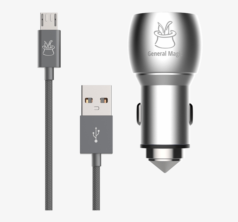 High Power Aluminum Dual Usb Car Charger Braided Extra - Usb, transparent png #3896746