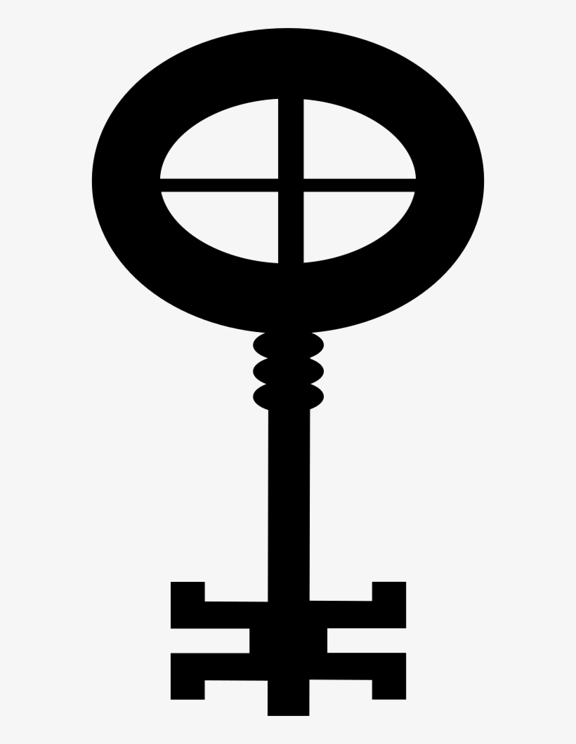 Key Design With Gross Oval And A Thin Cross Inside - Icon, transparent png #3897136