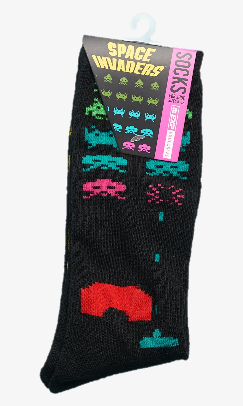 Geek Fuel Exp Exclusive Space Invaders Crew Style Socks - Space Invaders, transparent png #3898478