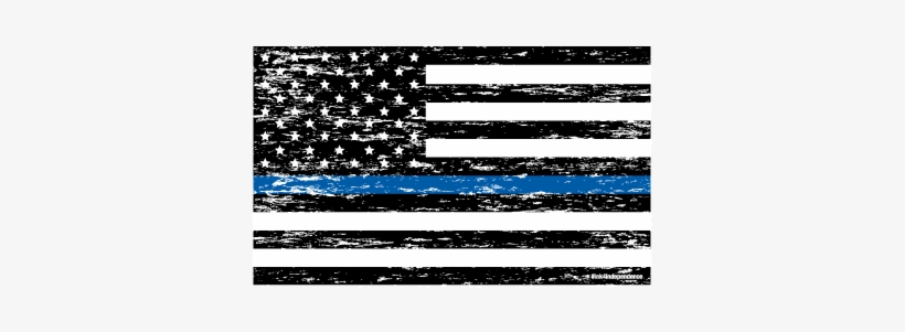 Grunge Thin Blue Line American Flag Decal, transparent png #390024