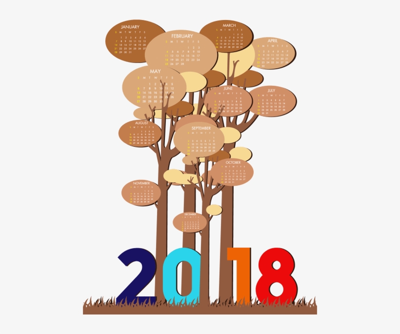 Free Png 2018 Png Calendar Template Png Images Transparent - Descargar Gratis La Imagen Del 2018, transparent png #390129