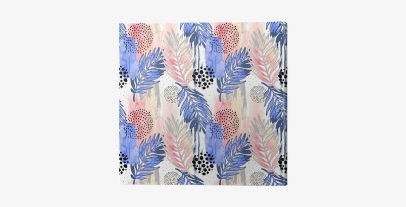 Abstract Tropical Leaves Filled With Watercolor Rough - Watercolor Painting, transparent png #390477