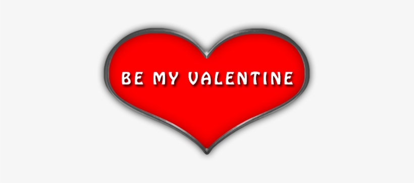 Red Heart With Be My Valentine - My Valentine Clip Art, transparent png #390662