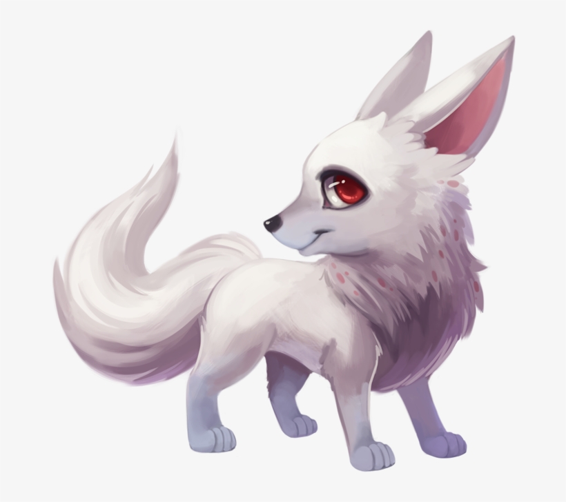 White Fox Transparent Background Png - Kawaii Arctic Wolf Drawing, transparent png #391413
